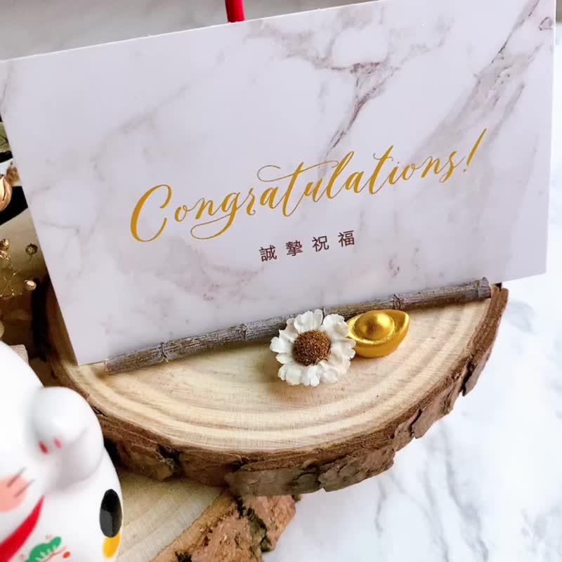 (Customized) Preserved Flowers Dry Flower Pots Flower Table Flowers Business Card Holder Opening Ceremony to Attract Wealth into the House - ช่อดอกไม้แห้ง - พืช/ดอกไม้ สีแดง