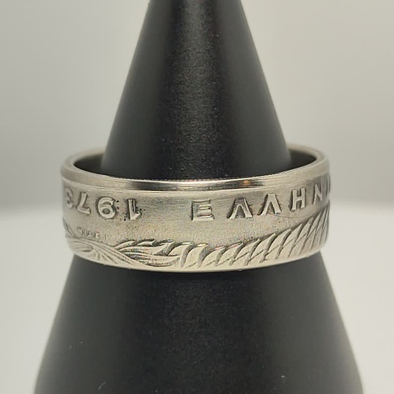 Greece Coin Ring 10 drachmas 1973 Woman Coin Ring Greece, Greece Ring - แหวนทั่วไป - โลหะ 