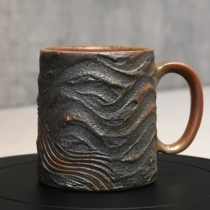 Firewood mug mug Firewood mug Firewood mug [Zhenlin Ceramics] - Mugs - Pottery 