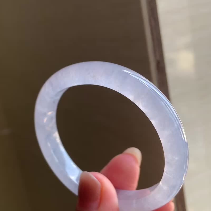 冰種 天然翡翠 緬甸 A玉 玉鐲 • 高冰種薰衣草翡翠貴妃鐲 - 手鍊/手環 - 玉石 紫色