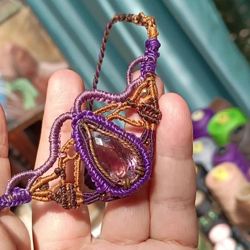 Unique handmade amethyst  necklace - Necklaces - Gemstone Purple