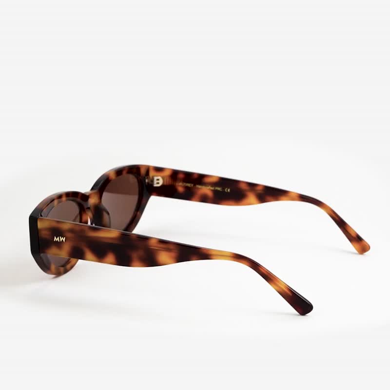 MW | AUDREY Cat-Eye Thick Square Sunglasses - Night Black/Tortle Brown - Sunglasses - Other Materials Multicolor