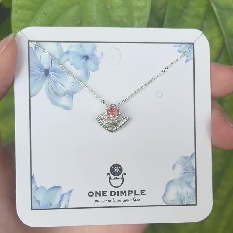 貝殼雕金項鍊 尖晶石 925銀 - 項鍊 - 純銀 銀色