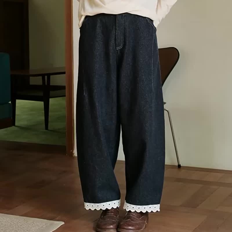 羊毛混紡絨感微繭保暖微胖蘿卜褲 - 女長褲 - 棉．麻 多色