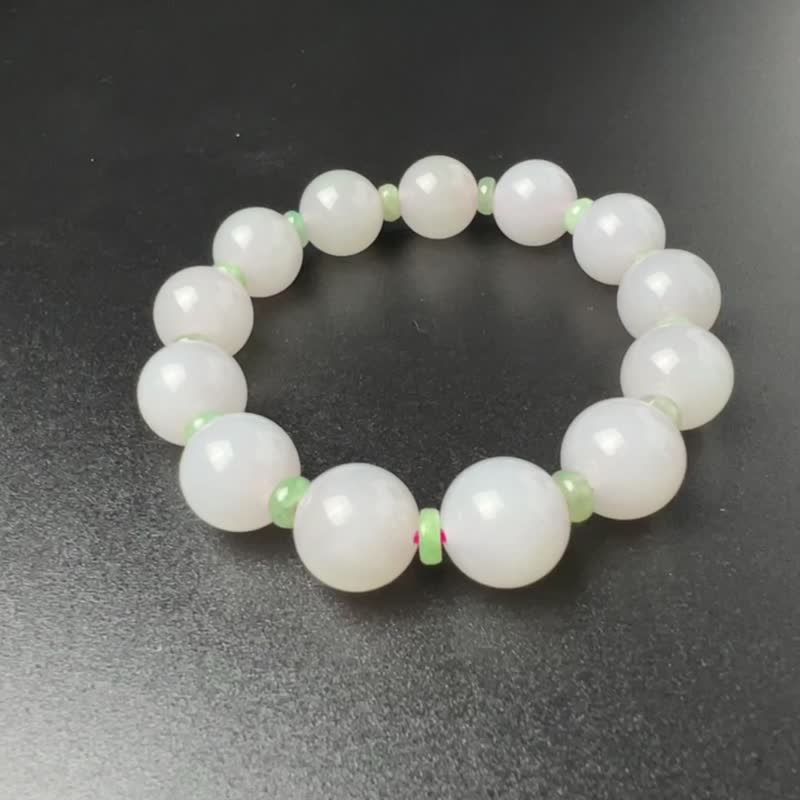 Jiaojie | Nuobing Jadeite Bracelet - สร้อยข้อมือ - หยก ขาว