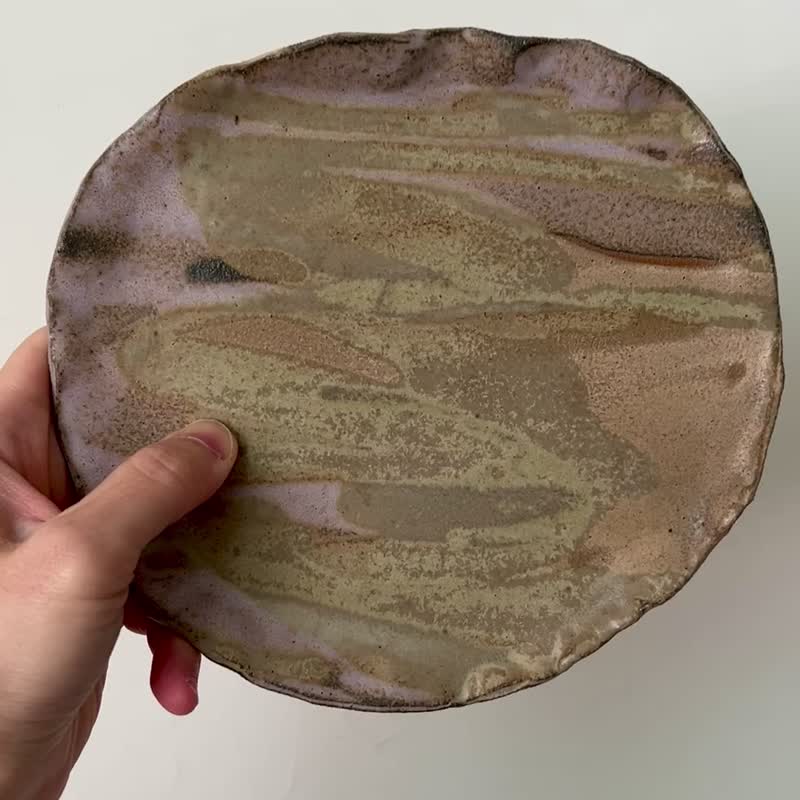 悠然山裡 粗面陶盤 19x 17.1 x 1.9 cm - 盤子/餐盤/盤架 - 陶 