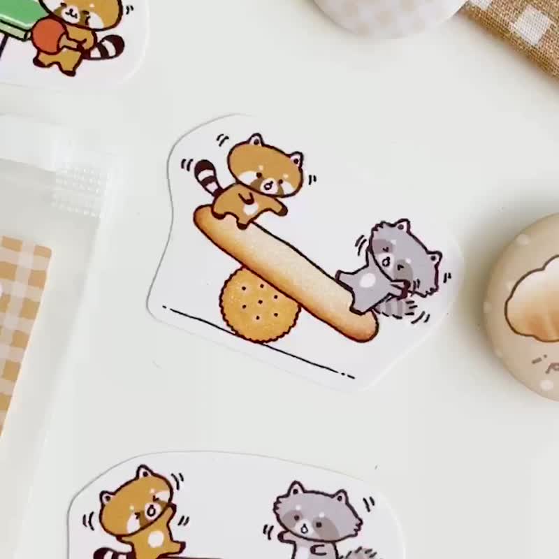 Raccoon Fruit House-Physical Education No.1 Sticker Pack/Pocket Book Sticker - สติกเกอร์ - กระดาษ สีนำ้ตาล