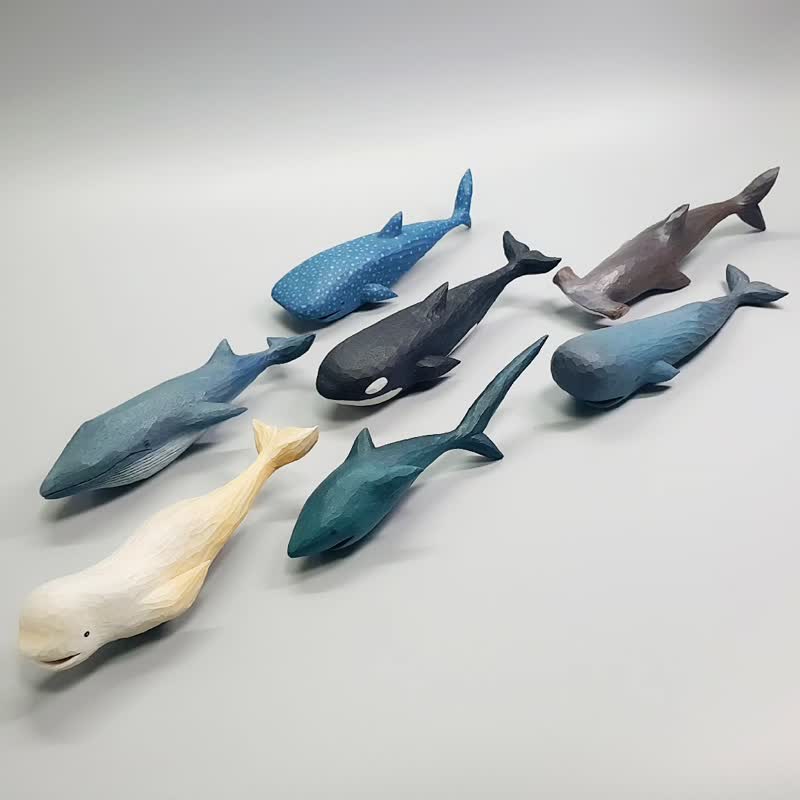 Cetacean series wood carving experience class Xiaomu Forest Studio - งานฝีมือไม้/ไม้ไผ่ - ไม้ 