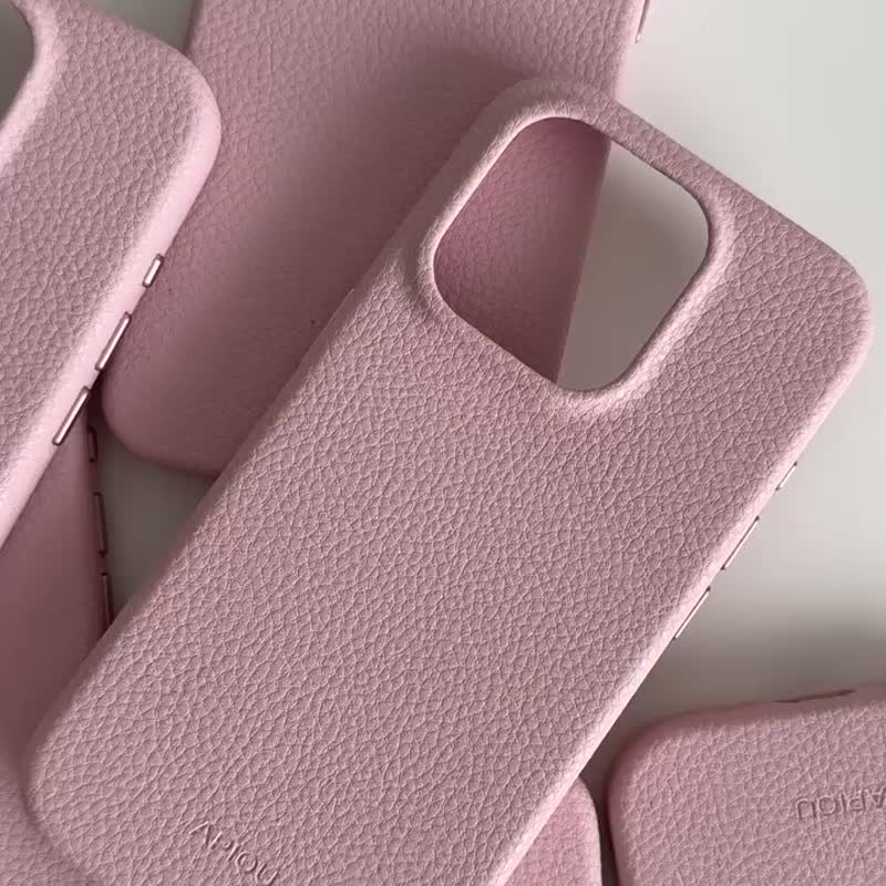 Dolly Pink Lychee Leather MagSafe iPhone Case - Phone Cases - Faux Leather Pink