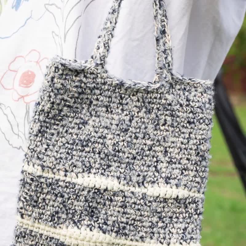 ∣Small Wave Bag∣ Handheld Mini Bag • Woven Bag • Outing Bag • Handbag - Handbags & Totes - Cotton & Hemp Blue