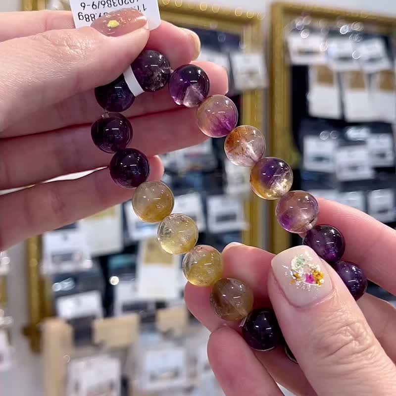 精品天然芬達極光漸層色水晶11.5cm手珠可通人體七輪提高靈性療癒 - 手鍊/手環 - 水晶 多色