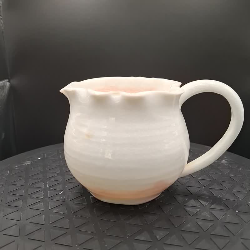 柴燒白瓷茶海公道杯 - 茶壺/茶杯/茶具 - 陶 白色