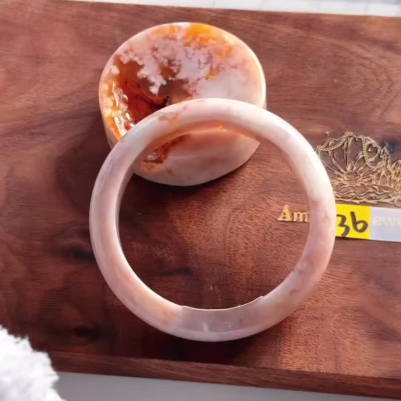 滿樹爛漫丨櫻花瑪瑙手鐲丨水晶靈氣能量噴霧丨彌雅原創設計36 - 手鍊/手環 - 水晶 粉紅色