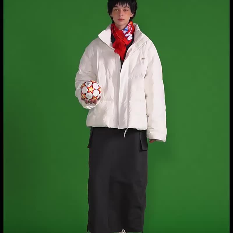 UNVESNO 校園輕裝-十字壓線百搭保暖情侶裝輕薄羽絨服 CT-2164 - 男夾克/外套 - 其他材質 黑色